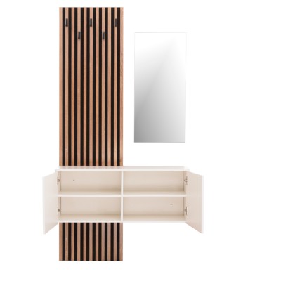 ΕΠΙΠΛΟ ΕΙΣΟΔΟΥ ΜΕ ΚΑΘΡΕΠΤΗ ART MAISON RYOICHI ΜΕΛΑΜΙΝΗ ΣΟΝΑΜΑ-ΛΕΥΚΟ 100x37.1x199.5Υεκ