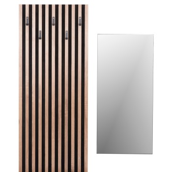 ΕΠΙΠΛΟ ΕΙΣΟΔΟΥ ΜΕ ΚΑΘΡΕΠΤΗ ART MAISON RYOICHI ΜΕΛΑΜΙΝΗ ΣΟΝΑΜΑ-ΜΑΥΡΟ 100x37.1x199.5Υεκ