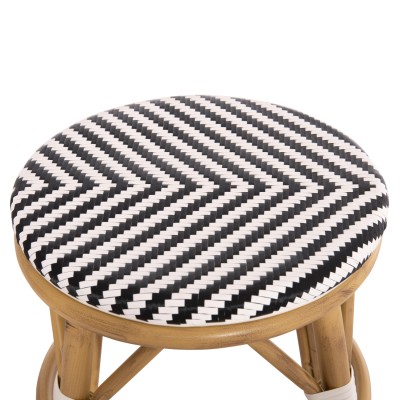 ΣΚΑΜΠΟ ΑΛΟΥΜΙΝΙΟΥ ART MAISON MADRIPOOR BAMBOO LOOK-TEXTILENE ΛΕΥΚΟ-ΜΑΥΡΟ Φ36x46Υεκ.