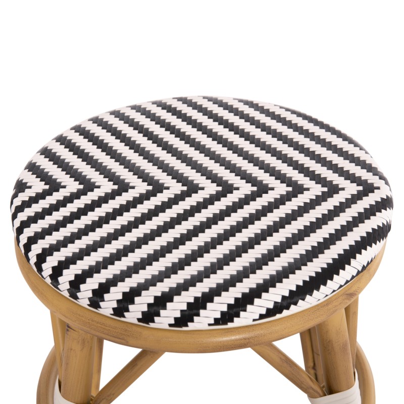 ΣΚΑΜΠΟ ΑΛΟΥΜΙΝΙΟΥ ART MAISON MADRIPOOR BAMBOO LOOK-TEXTILENE ΛΕΥΚΟ-ΜΑΥΡΟ Φ36x46Υεκ.