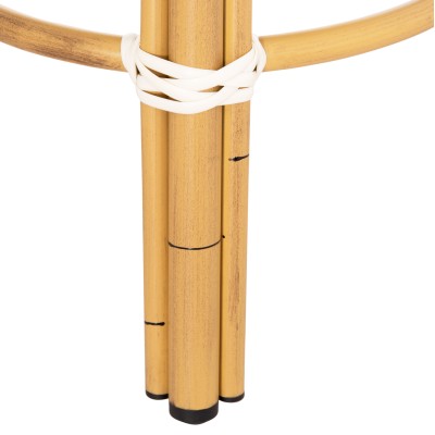 ΣΚΑΜΠΟ ΑΛΟΥΜΙΝΙΟΥ ART MAISON MADRIPOOR BAMBOO LOOK-TEXTILENE ΛΕΥΚΟ-ΜΑΥΡΟ Φ36x46Υεκ.