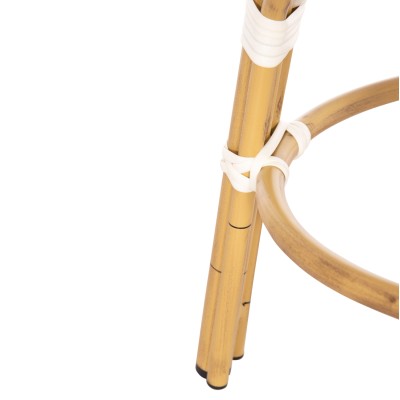 ΣΚΑΜΠΟ ΑΛΟΥΜΙΝΙΟΥ ART MAISON MADRIPOOR BAMBOO LOOK-TEXTILENE ΛΕΥΚΟ-ΜΑΥΡΟ Φ36x46Υεκ.