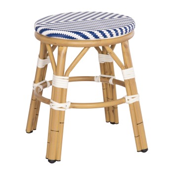 ΣΚΑΜΠΟ ΑΛΟΥΜΙΝΙΟΥ ART MAISON MADRIPOOR BAMBOO LOOK-TEXTILENE ΛΕΥΚΟ-ΜΠΛΕ Φ36x46Υεκ.