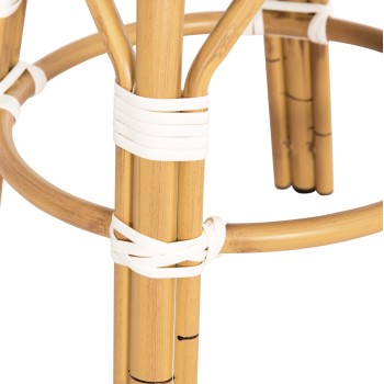ΣΚΑΜΠΟ ΑΛΟΥΜΙΝΙΟΥ ART MAISON MADRIPOOR BAMBOO LOOK-TEXTILENE ΛΕΥΚΟ-ΜΠΛΕ Φ36x46Υεκ.