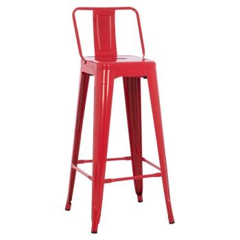 ΣΚΑΜΠΟ BAR ME ΠΛΑΤΗ ΜΕΤΑΛΛΙΚΟ ART MAISON GNUCI ΚΟΚΚΙΝΟ 42x42x100Υεκ.