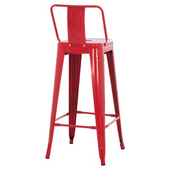 ΣΚΑΜΠΟ BAR ME ΠΛΑΤΗ ΜΕΤΑΛΛΙΚΟ ART MAISON GNUCI ΚΟΚΚΙΝΟ 42x42x100Υεκ.