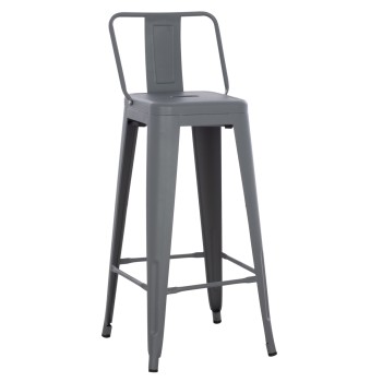 ΣΚΑΜΠΟ BAR ME ΠΛΑΤΗ ΜΕΤΑΛΛΙΚΟ ART MAISON GNUCI ΓΚΡΙ 42x42x100Υεκ.