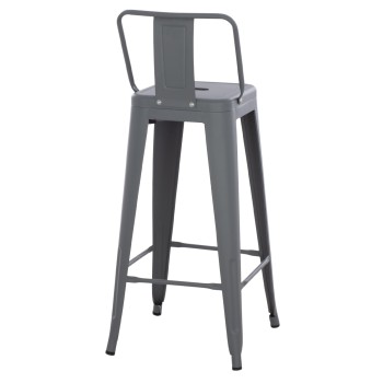 ΣΚΑΜΠΟ BAR ME ΠΛΑΤΗ ΜΕΤΑΛΛΙΚΟ ART MAISON GNUCI ΓΚΡΙ 42x42x100Υεκ.