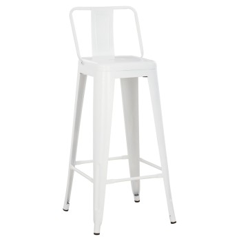 ΣΚΑΜΠΟ BAR ME ΠΛΑΤΗ ΜΕΤΑΛΛΙΚΟ ART MAISON GNUCI ΛΕΥΚΟ ΜΑΤ 42x42x100Υεκ.
