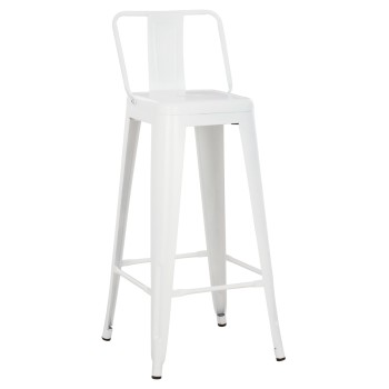 ΣΚΑΜΠΟ BAR ME ΠΛΑΤΗ ΜΕΤΑΛΛΙΚΟ ART MAISON GNUCI ΛΕΥΚΟ ΜΑΤ 42x42x100Υεκ.