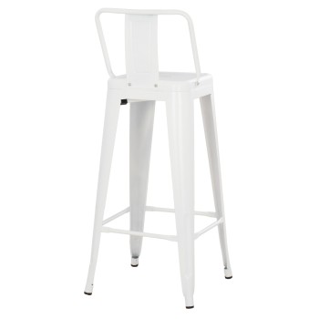 ΣΚΑΜΠΟ BAR ME ΠΛΑΤΗ ΜΕΤΑΛΛΙΚΟ ART MAISON GNUCI ΛΕΥΚΟ ΜΑΤ 42x42x100Υεκ.