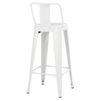 ΣΚΑΜΠΟ BAR ME ΠΛΑΤΗ ΜΕΤΑΛΛΙΚΟ ART MAISON GNUCI ΛΕΥΚΟ ΜΑΤ 42x42x100Υεκ.