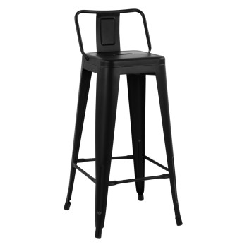 ΣΚΑΜΠΟ BAR ME ΠΛΑΤΗ ΜΕΤΑΛΛΙΚΟ ART MAISON GNUCI ΜΑΥΡΟ ΜΑΤ 42x42x100Υεκ.