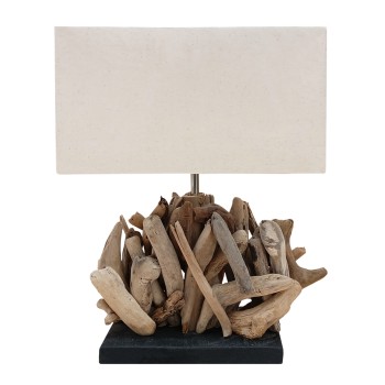 ΕΠΙΤΡΑΠΕΖΙΟ ΟΡΘΟΓΩΝΙΟ ΦΩΤΙΣΤΙΚΟ ART MAISON SHIVA DRIFTWOOD & ΛΕΥΚΟ ΚΑΠΕΛΟ 35x14x50Υεκ.