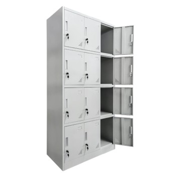 ΦΟΡΙΑΜΟΣ ΜΕΤΑΛΛΙΚΟΣ ART MAISON DOBON ΜΕ 12 ΝΤΟΥΛΑΠΑΚΙΑ ΜΕ ΚΛΕΙΔΙ ΓΚΡΙ 90x40x185Υεκ