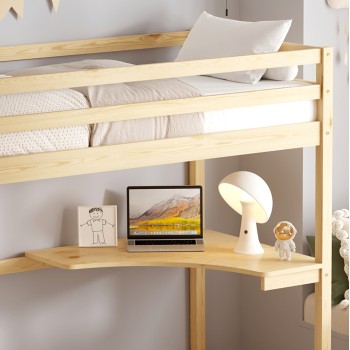 ΠΑΙΔΙΚΟ ΚΡΕΒΑΤΙ ΚΟΥΚΕΤΑ ΜΕ ΓΡΑΦΕΙΟ ART MAISON LOUDRED ΞΥΛΟ ΠΕΥΚΟΥ ΦΥΣΙΚΟ-ΣΤΡΩΜΑ 90x190εκ