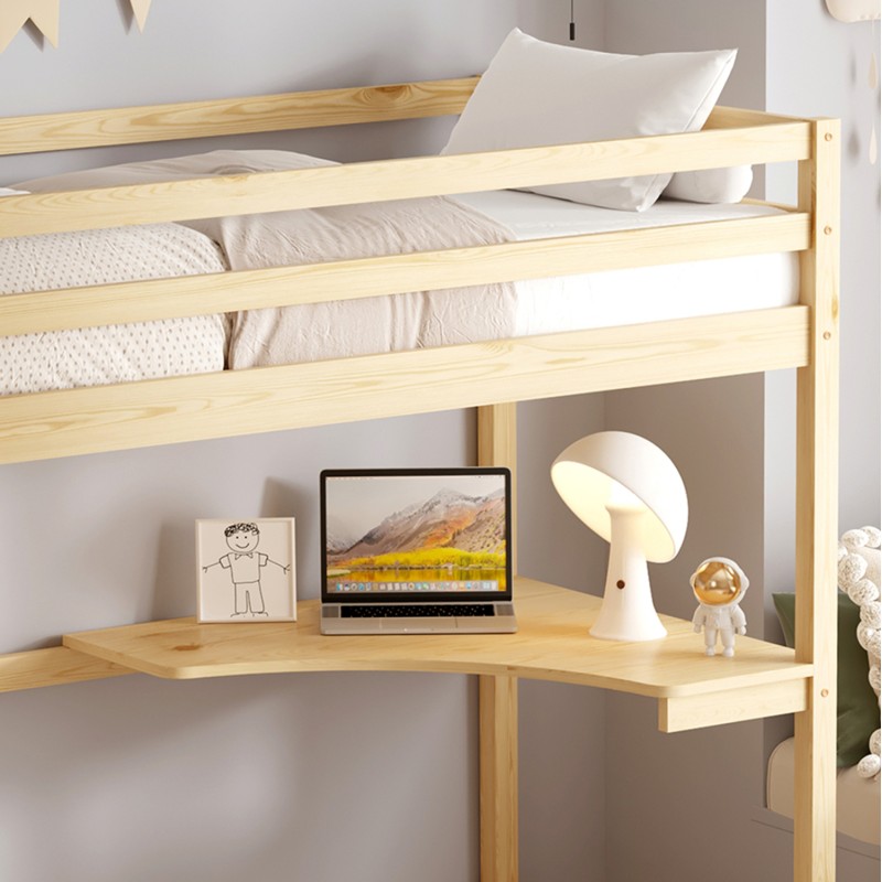 ΠΑΙΔΙΚΟ ΚΡΕΒΑΤΙ ΚΟΥΚΕΤΑ ΜΕ ΓΡΑΦΕΙΟ ART MAISON LOUDRED ΞΥΛΟ ΠΕΥΚΟΥ ΦΥΣΙΚΟ-ΣΤΡΩΜΑ 90x190εκ