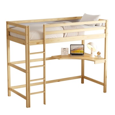 ΠΑΙΔΙΚΟ ΚΡΕΒΑΤΙ ΚΟΥΚΕΤΑ ΜΕ ΓΡΑΦΕΙΟ ART MAISON LOUDRED ΞΥΛΟ ΠΕΥΚΟΥ ΦΥΣΙΚΟ-ΣΤΡΩΜΑ 90x190εκ