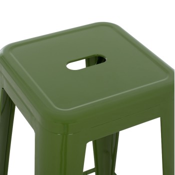 ΣΚΑΜΠΟ ΜΠΑΡ ΜΕΤΑΛΛΙΚΟ ART MAISON GNUCI ΣΕ LIGHT OLIVE GREEN 43x43x78Υεκ.