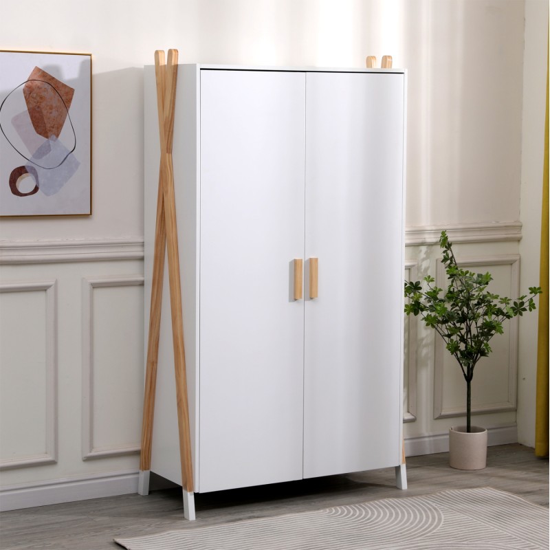 ΝΤΟΥΛΑΠΑ ΠΑΙΔΙΚH ART MAISON LOTAD ΛΕΥΚΗ ΜΕΛΑΜΙΝΗ-ΠΟΔΙΑ ΞΥΛΟ ΠΕΥΚΟΥ 96x44x170Υεκ.