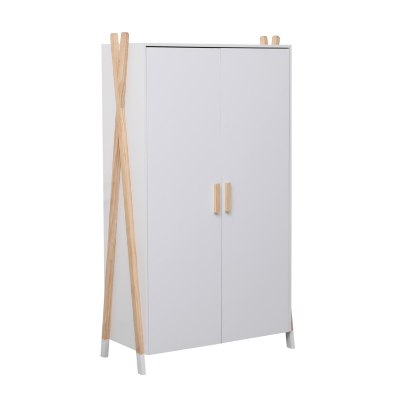 ΝΤΟΥΛΑΠΑ ΠΑΙΔΙΚH ART MAISON LOTAD ΛΕΥΚΗ ΜΕΛΑΜΙΝΗ-ΠΟΔΙΑ ΞΥΛΟ ΠΕΥΚΟΥ 96x44x170Υεκ.