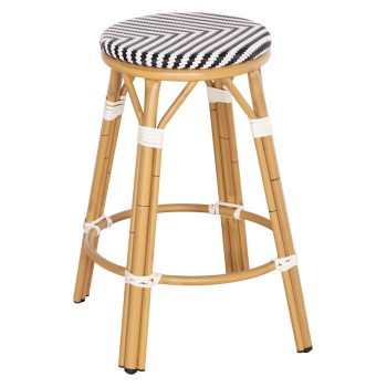 ΣΚΑΜΠΟ ΑΛΟΥΜΙΝΙΟΥ ΜΕΣ.ΥΨΟΥΣ ART MAISON MADRIPOOR BAMBOO LOOK & TEXTILENE ΜΑΥΡΟ 43x43x65Υεκ