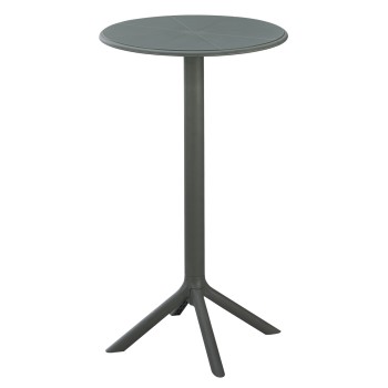 ΤΡΑΠΕΖΙ ΜΠΑΡ ΣΤΡΟΓΓΥΛΟ ART MAISON BRADLEY ΠΟΛΥΠΡΟΠΥΛΕΝΙΟ DARK OLIVE GREEN Φ61x107Υεκ.