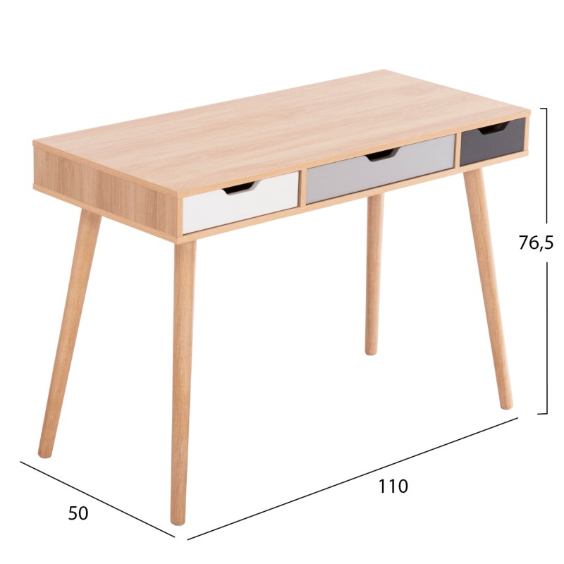 ΓΡΑΦΕΙΟ ART MAISON HATTERM ΜΕΛΑΜΙΝΗ ΣΕ SONAMA-ΓΚΡΙ-ΛΕΥΚΟ-ΜΠΕΖ 110x50x76.5Υεκ.