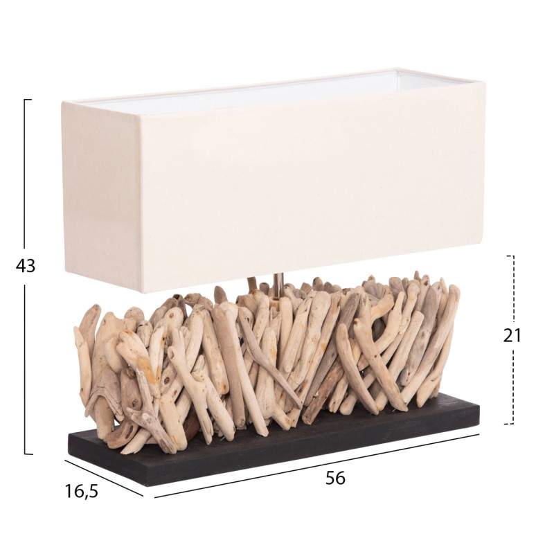 ΕΠΙΤΡΑΠΕΖΙΟ ΟΡΘΟΓΩΝΙΟ ΦΩΤΙΣΤΙΚΟ ART MAISON SHIVER DRIFTWOOD & ΛΕΥΚΟ ΚΑΠΕΛΟ 56x16.5x43Υεκ.