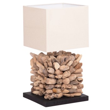 ΕΠΙΤΡΑΠΕΖΙΟ ΦΩΤΙΣΤΙΚΟ ΣΧΗΜΑ ΚΥΒΟΥ ART MAISON SHAW DRIFTWOOD & ΛΕΥΚΟ ΚΑΠΕΛΟ 24x24x46Υεκ