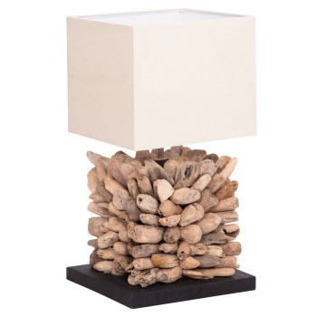 ΕΠΙΤΡΑΠΕΖΙΟ ΦΩΤΙΣΤΙΚΟ ΣΧΗΜΑ ΚΥΒΟΥ ART MAISON SHAW DRIFTWOOD & ΛΕΥΚΟ ΚΑΠΕΛΟ 24x24x46Υεκ