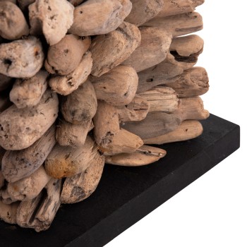 ΕΠΙΤΡΑΠΕΖΙΟ ΦΩΤΙΣΤΙΚΟ ΣΧΗΜΑ ΚΥΒΟΥ ART MAISON SHAW DRIFTWOOD & ΛΕΥΚΟ ΚΑΠΕΛΟ 24x24x46Υεκ