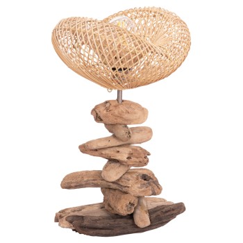 ΕΠΙΤΡΑΠΕΖΙΟ ΔΙΑΚΟΣΜΗΤΙΚΟ ΦΩΤΙΣΤΙΚΟ ART MAISON SHINOBI DRIFTWOOD & RATTAN 32x30x53Υεκ.