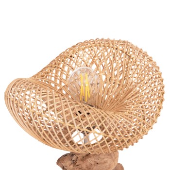 ΕΠΙΤΡΑΠΕΖΙΟ ΔΙΑΚΟΣΜΗΤΙΚΟ ΦΩΤΙΣΤΙΚΟ ART MAISON SHINOBI DRIFTWOOD & RATTAN 32x30x53Υεκ.