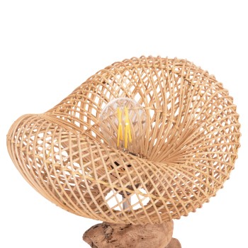 ΕΠΙΤΡΑΠΕΖΙΟ ΔΙΑΚΟΣΜΗΤΙΚΟ ΦΩΤΙΣΤΙΚΟ ART MAISON SHINOBI DRIFTWOOD & RATTAN 32x30x53Υεκ.