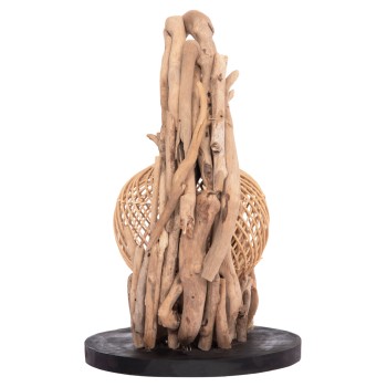 ΕΠΙΤΡΑΠΕΖΙΟ ΔΙΑΚΟΣΜΗΤΙΚΟ ΦΩΤΙΣΤΙΚΟ ART MAISON SHANNA DRIFTWOOD--RATTAN 30x30x49Υεκ.