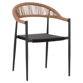 ΠΟΛΥΘΡΟΝΑ ART MAISON DARGO ΑΛΟΥΜΙΝΙΟ & TEXTILENE ΣΚΟΥΡΟ ΓΚΡΙ--P.E.TWISTED RATTAN 55x56x79Υεκ