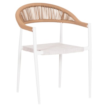 ΠΟΛΥΘΡΟΝΑ ART MAISON DARGO ΑΛΟΥΜΙΝΙΟ & TEXTILENE ΛΕΥΚΟ--P.E.TWISTED RATTAN 55x56x79Υεκ