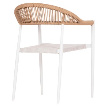ΠΟΛΥΘΡΟΝΑ ART MAISON DARGO ΑΛΟΥΜΙΝΙΟ & TEXTILENE ΛΕΥΚΟ--P.E.TWISTED RATTAN 55x56x79Υεκ