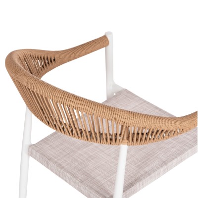 ΠΟΛΥΘΡΟΝΑ ART MAISON DARGO ΑΛΟΥΜΙΝΙΟ & TEXTILENE ΛΕΥΚΟ--P.E.TWISTED RATTAN 55x56x79Υεκ