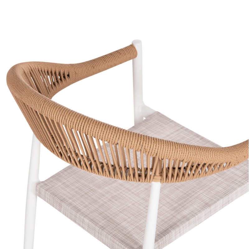 ΠΟΛΥΘΡΟΝΑ ART MAISON DARGO ΑΛΟΥΜΙΝΙΟ & TEXTILENE ΛΕΥΚΟ--P.E.TWISTED RATTAN 55x56x79Υεκ