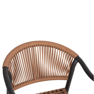 ΠΟΛΥΘΡΟΝΑ ART MAISON DAGGER ΑΛΟΥΜΙΝΙΟ ΣΚΟΥΡΟ ΓΚΡΙ--ΜΠΕΖ ΣΥΝΘΕΤΙΚΟ RATTAN 54x58,5x76Υεκ