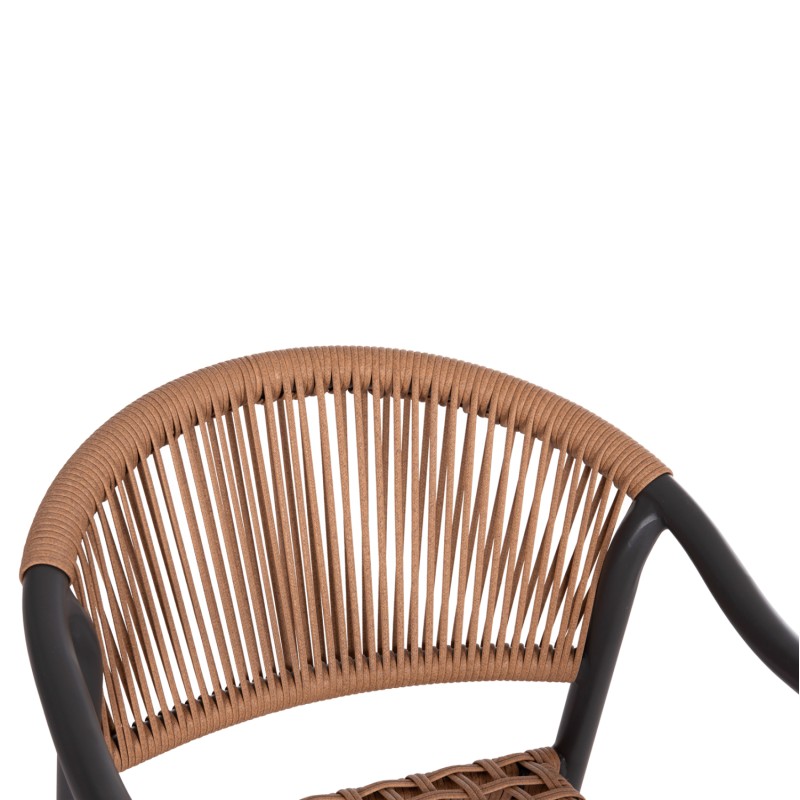 ΠΟΛΥΘΡΟΝΑ ART MAISON DAGGER ΑΛΟΥΜΙΝΙΟ ΣΚΟΥΡΟ ΓΚΡΙ--ΜΠΕΖ ΣΥΝΘΕΤΙΚΟ RATTAN 54x58,5x76Υεκ