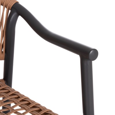 ΠΟΛΥΘΡΟΝΑ ART MAISON DAGGER ΑΛΟΥΜΙΝΙΟ ΣΚΟΥΡΟ ΓΚΡΙ--ΜΠΕΖ ΣΥΝΘΕΤΙΚΟ RATTAN 54x58,5x76Υεκ