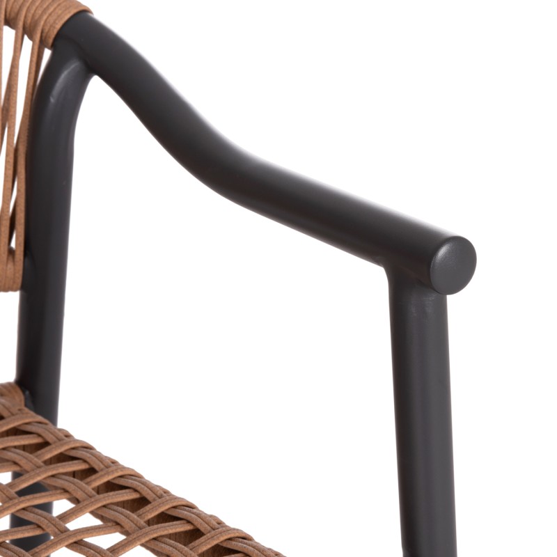 ΠΟΛΥΘΡΟΝΑ ART MAISON DAGGER ΑΛΟΥΜΙΝΙΟ ΣΚΟΥΡΟ ΓΚΡΙ--ΜΠΕΖ ΣΥΝΘΕΤΙΚΟ RATTAN 54x58,5x76Υεκ