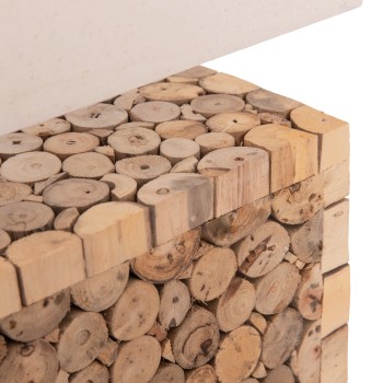 ΕΠΙΤΡΑΠΕΖΙΟ ΦΩΤΙΣΤΙΚΟ ART MAISON SHALLA DRIFTWOOD & ΛΕΥΚΟ ΚΑΠΕΛΟ 50.5x16x45.5Υεκ.