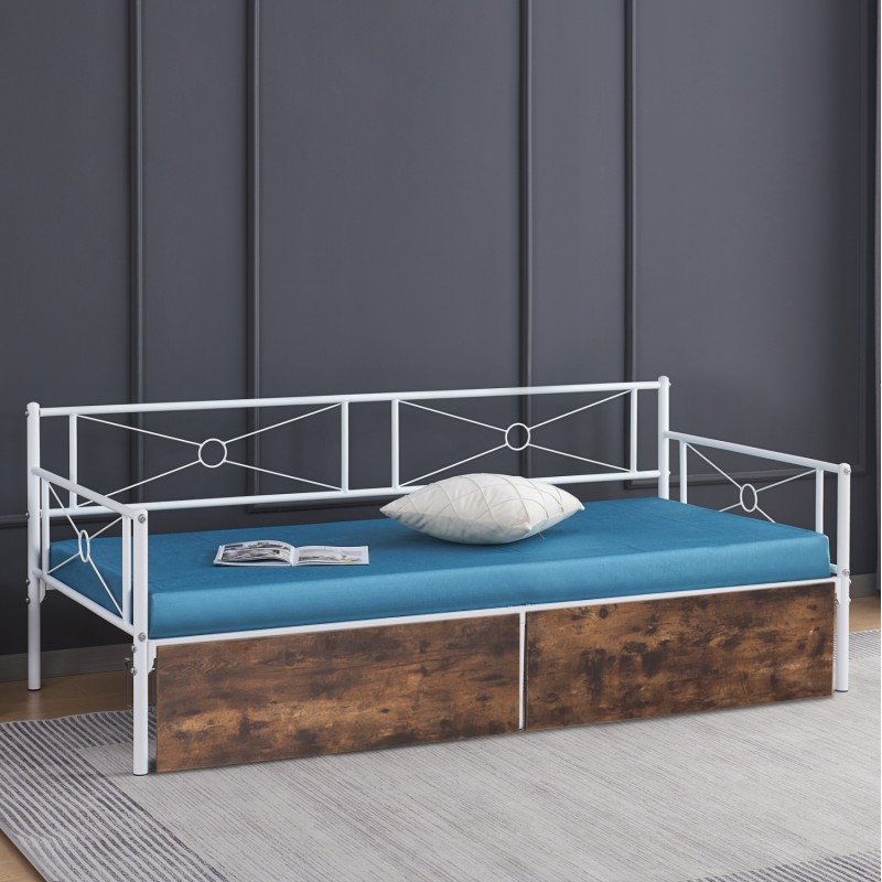 ΚΡΕΒΑΤΙ-ΚΑΝΑΠΕΣ Art Maison Marty ΛΕΥΚΟΣ ΜΕΤΑΛ.ΣΚΕΛΕΤΟΣ & ΣΥΡΤΑΡΙΑ- ΓΙΑ 190x90εκ.