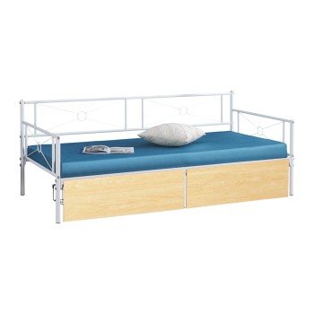 ΚΡΕΒΑΤΙ-ΚΑΝΑΠΕΣ Art Maison Marty ΛΕΥΚΟ ΜΕΤΑΛΛΟ & SONAMA ΣΥΡΤΑΡΙΑ- ΓΙΑ 190x90εκ.