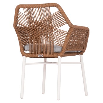 ΠΟΛΥΘΡΟΝΑ ART MAISON CYPHER ΑΛΟΥΜΙΝΙΟ ΛΕΥΚΟ-P.E. RATTAN ΜΠΕΖ 59x63x81Υεκ