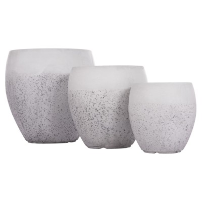 ΣΕΤ 3ΤΜΧ ΓΛΑΣΤΡΕΣ ΣΕΙΡΑ ART MAISON PHALANX FIBERCLAY ΛΕΥΚΟ Φ55x54.5Υεκ